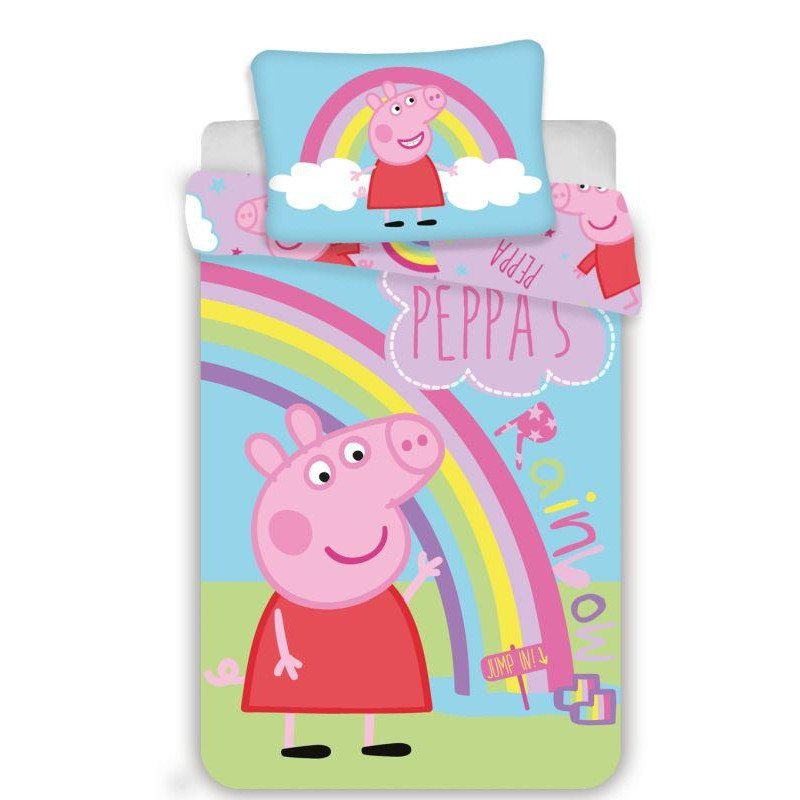 Obliečky do postieľky Peppa Pig dúha