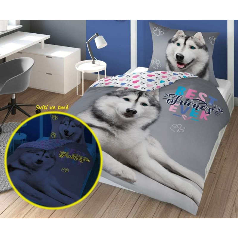 Obliečky Husky svietiace