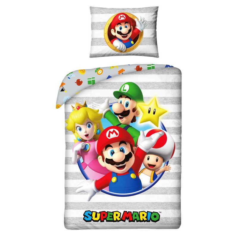 Obliečky Super Mario stripe