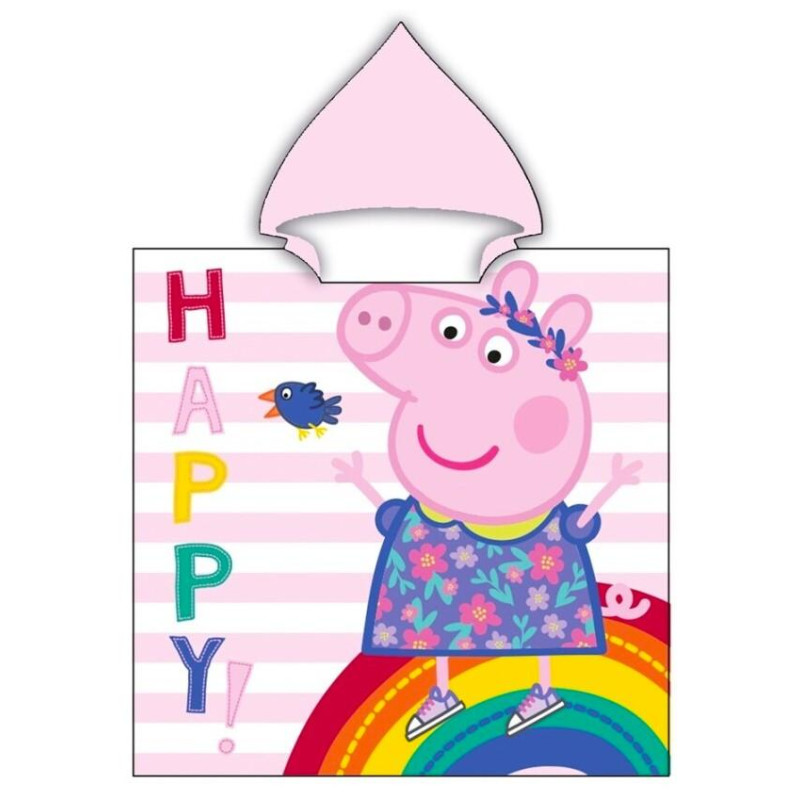 Pončo PEPPA PIG Happy ružové