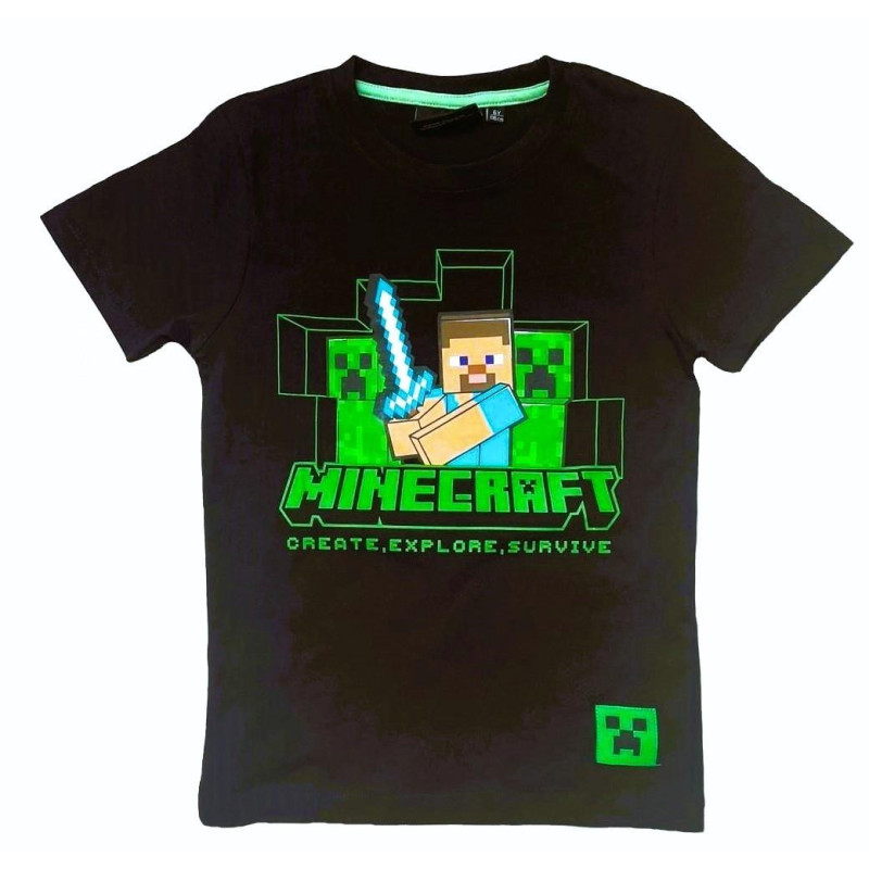 TRIČKO MINECRAFT čierna krátky rukáv